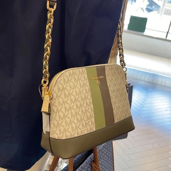 MICHAEL KORS Jet Set Charm Crossbody bag canvas Light Sage /Olive - Picture 13 of 16